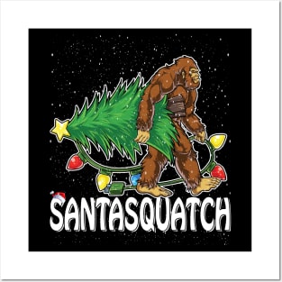 Santasquatch Bigfoot Sasquatch Ugly Christmas Posters and Art